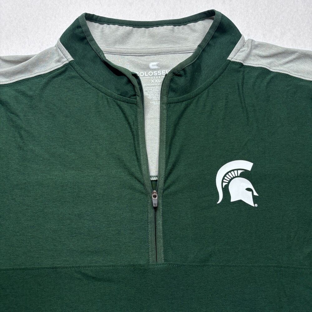 NWT Men's Michigan State Spartans 1/4 Zip Long Sleeve Pullover Shirt XXL / $50